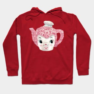 Pink Poodle Chef Teapot watercolor painting Hoodie